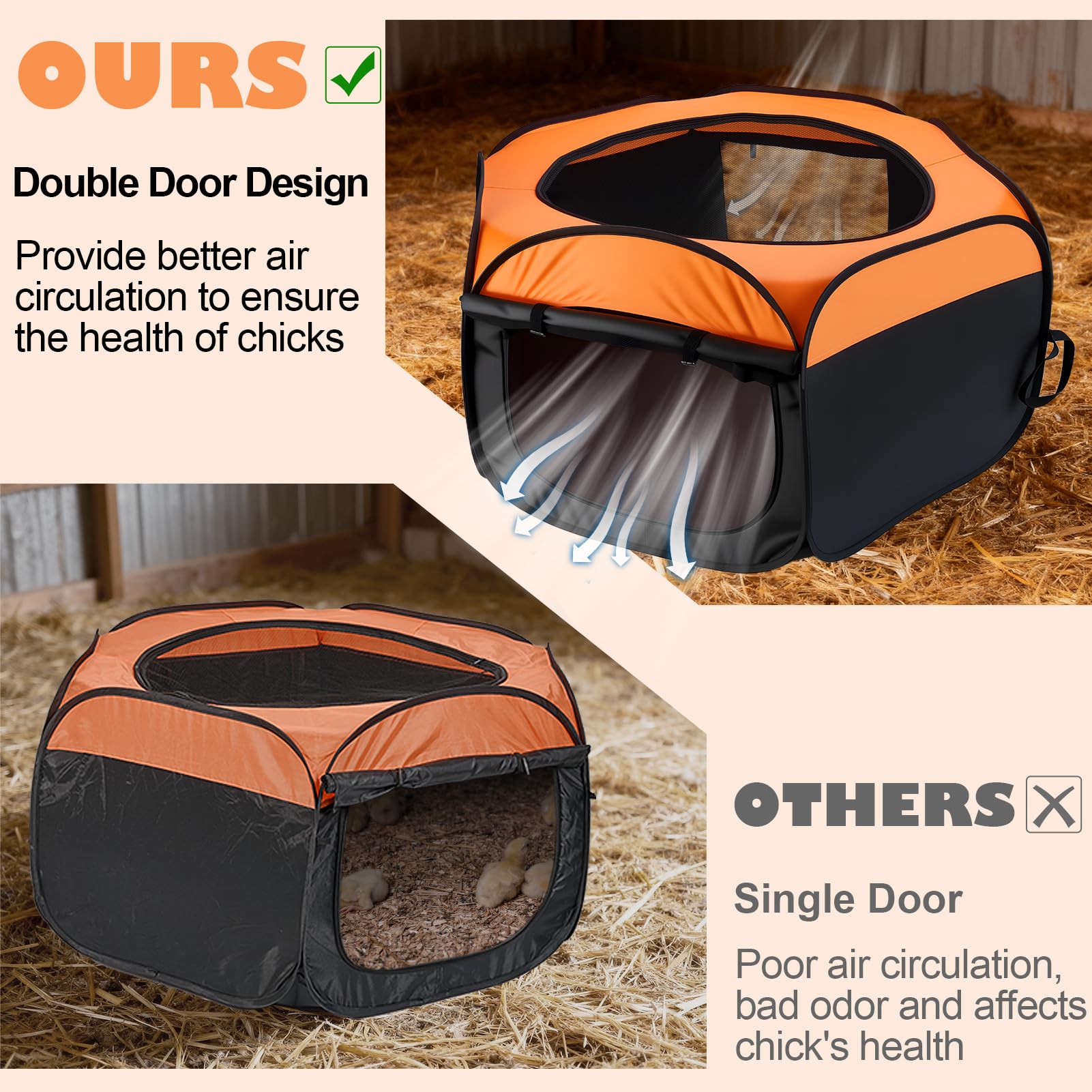 Removable waterproof mat in the ComfyKit Brooder Box simplifies cleaning