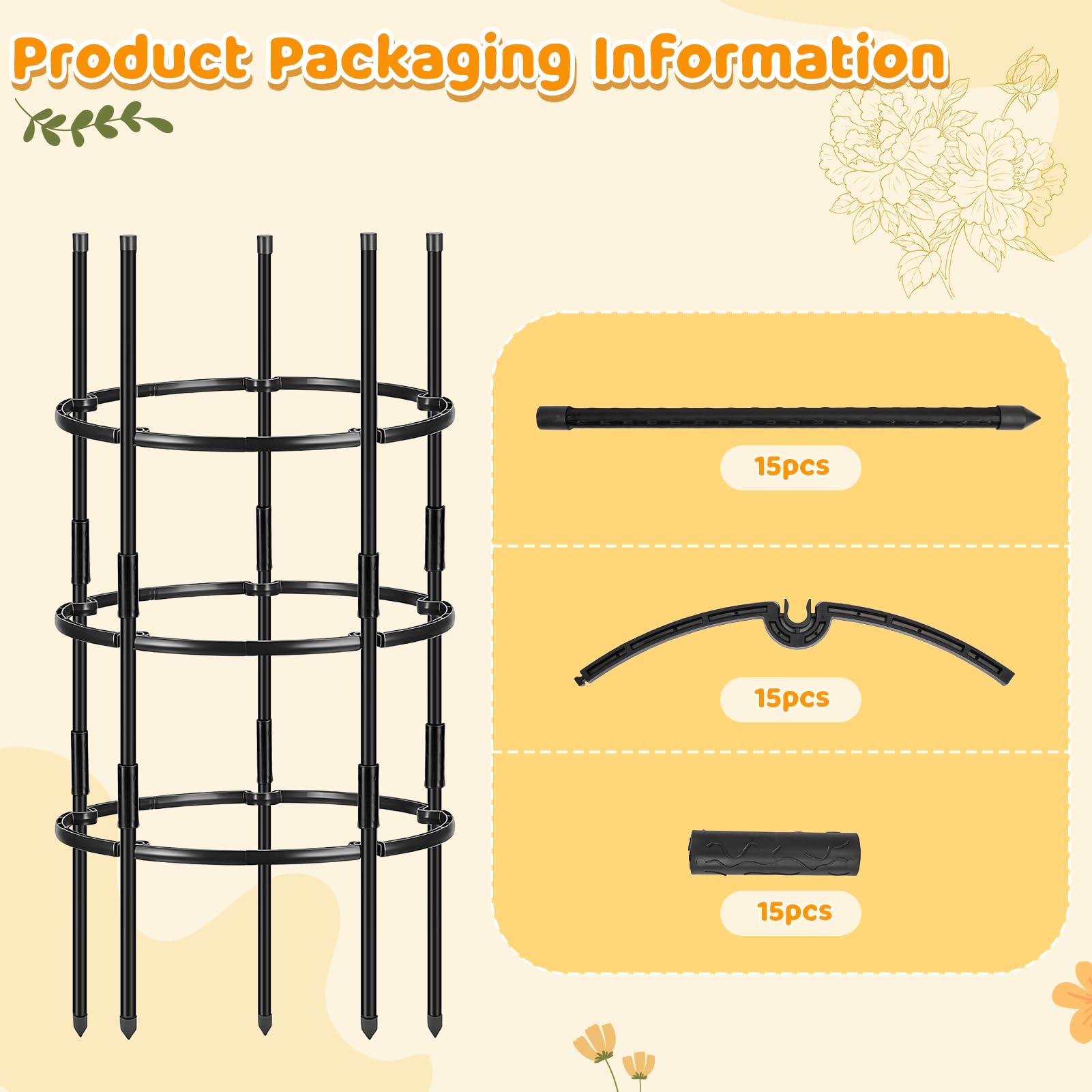 ComfyKit metal-core PVC-coated stake provides strong, weather-resistant garden support