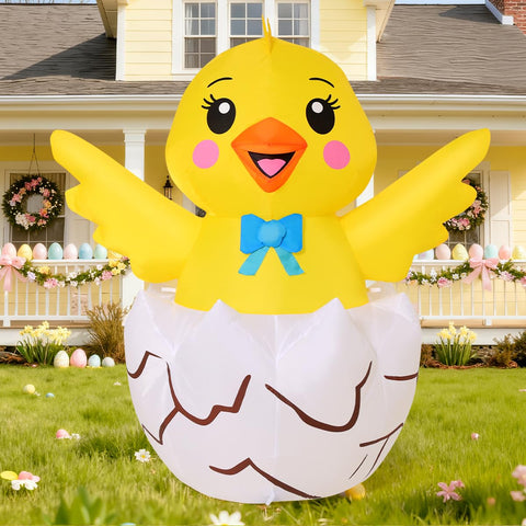 COMIN Easter Chick bottom-zip design enables fast setup and easy deflation.