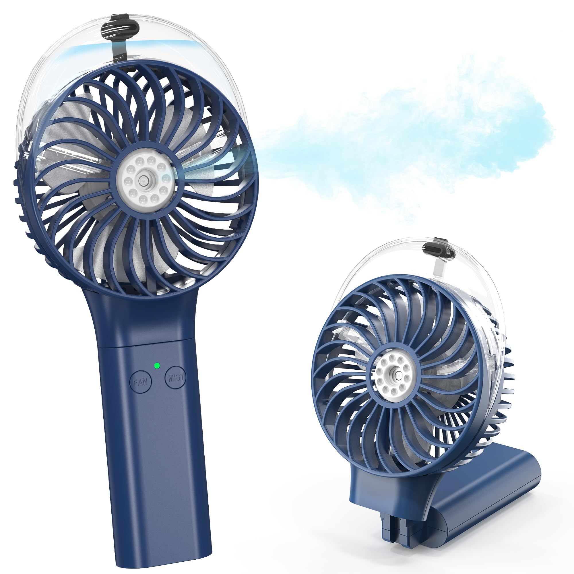 COMLIFE portable misting fan front view for cooling on the go without mess