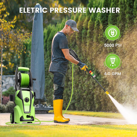 Commowner 33 ft hose reel extended reach for patios and driveways