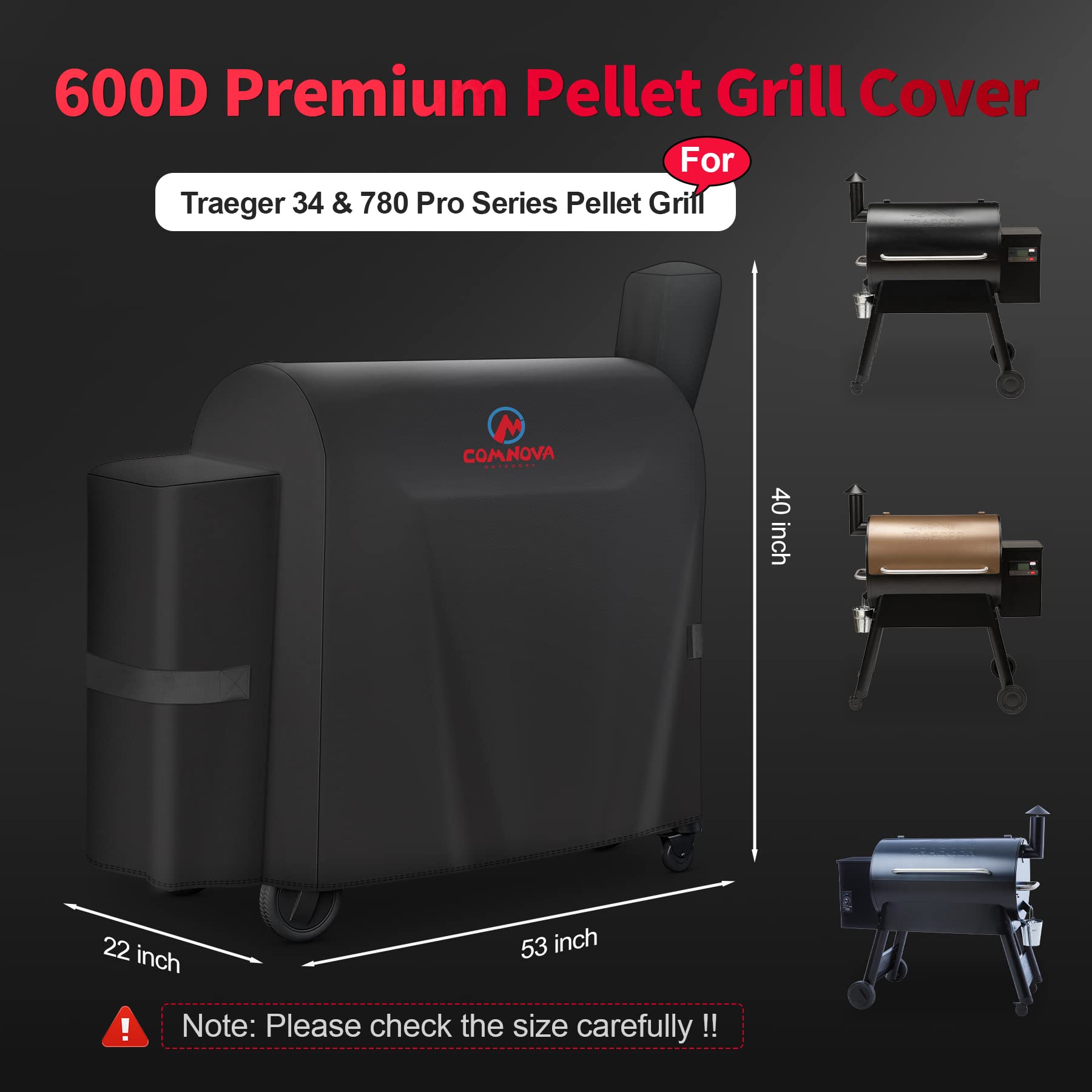 M COMNOVA OUTDOORS 600D oxford fabric keeps your smoker protected.