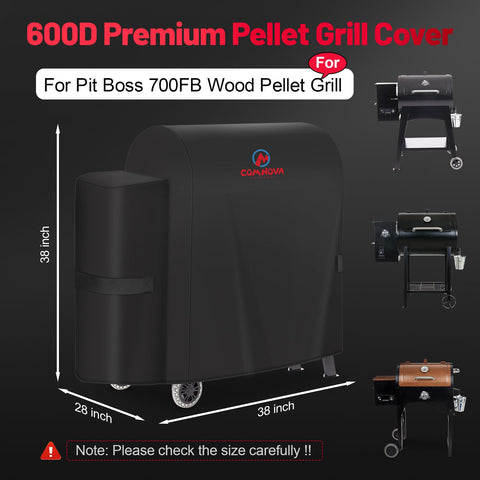 Comnova 600D grill cover on Pit Boss 400FB shields weather while breathing.