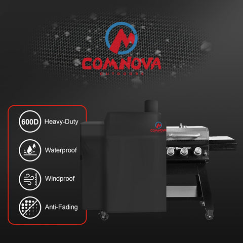 Comnova adjustable Velcro sides allow a secure fit for various pellet grills.