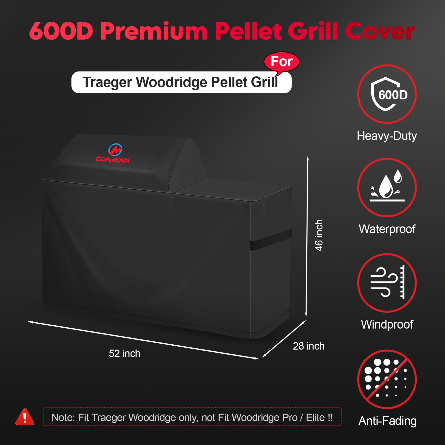 Comnova BAC761 Woodridge side cover shows adjustable fit with Velcro