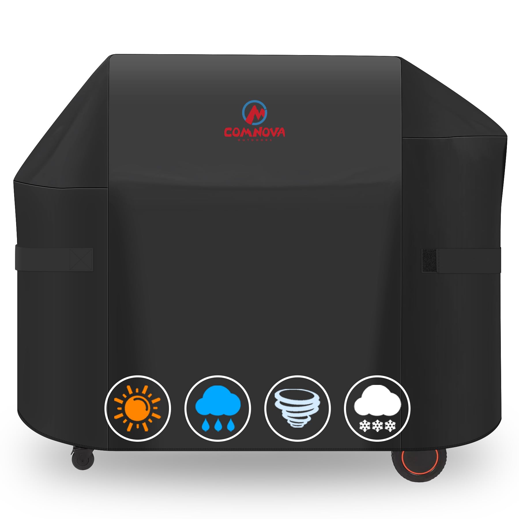 Comnova Grill Cover Timberline 1300 on grill showing secure fit and protection
