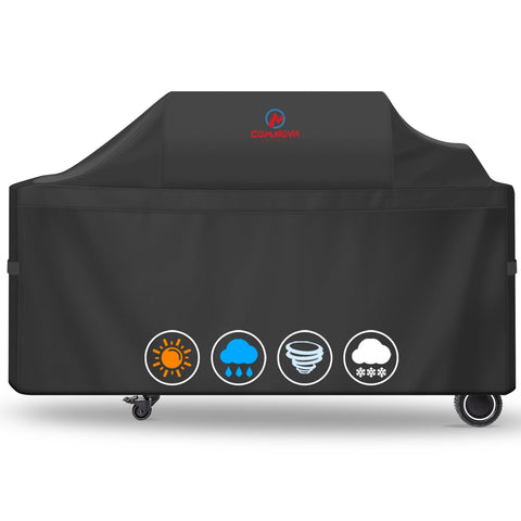 Comnova grill cover for Traeger Ironwood XL front view showing full-weather protection
