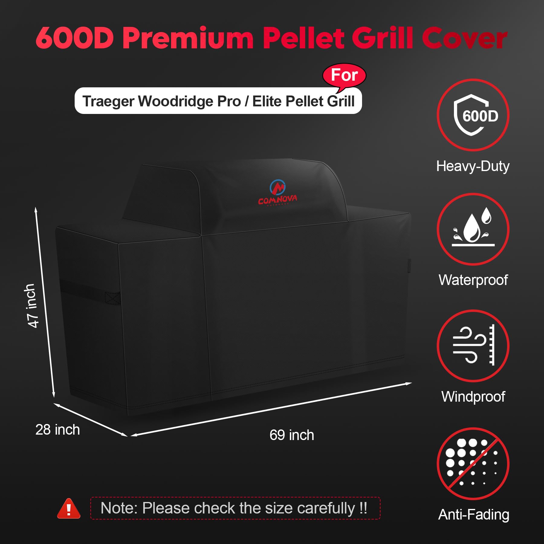 M COMNOVA OUTDOORS Woodridge Pro Plus cover ensuring a dry, clean smoker