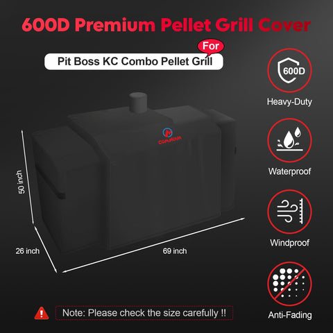 Comnova heavy-duty waterproof cover with UV protection shields your grill outdoors.