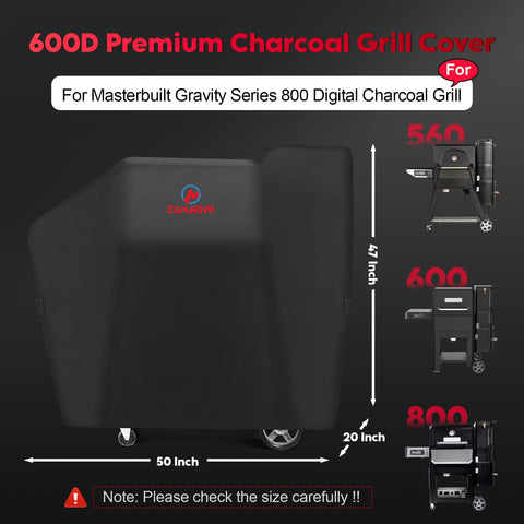 Comnova Outdoors 600D Oxford fabric waterproof cover shields the grill in wet weather