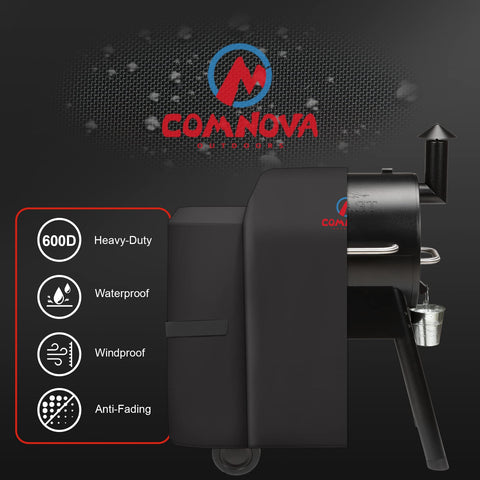 Adjustable Velcro straps on Comnova Outdoors grill cover secure the fit