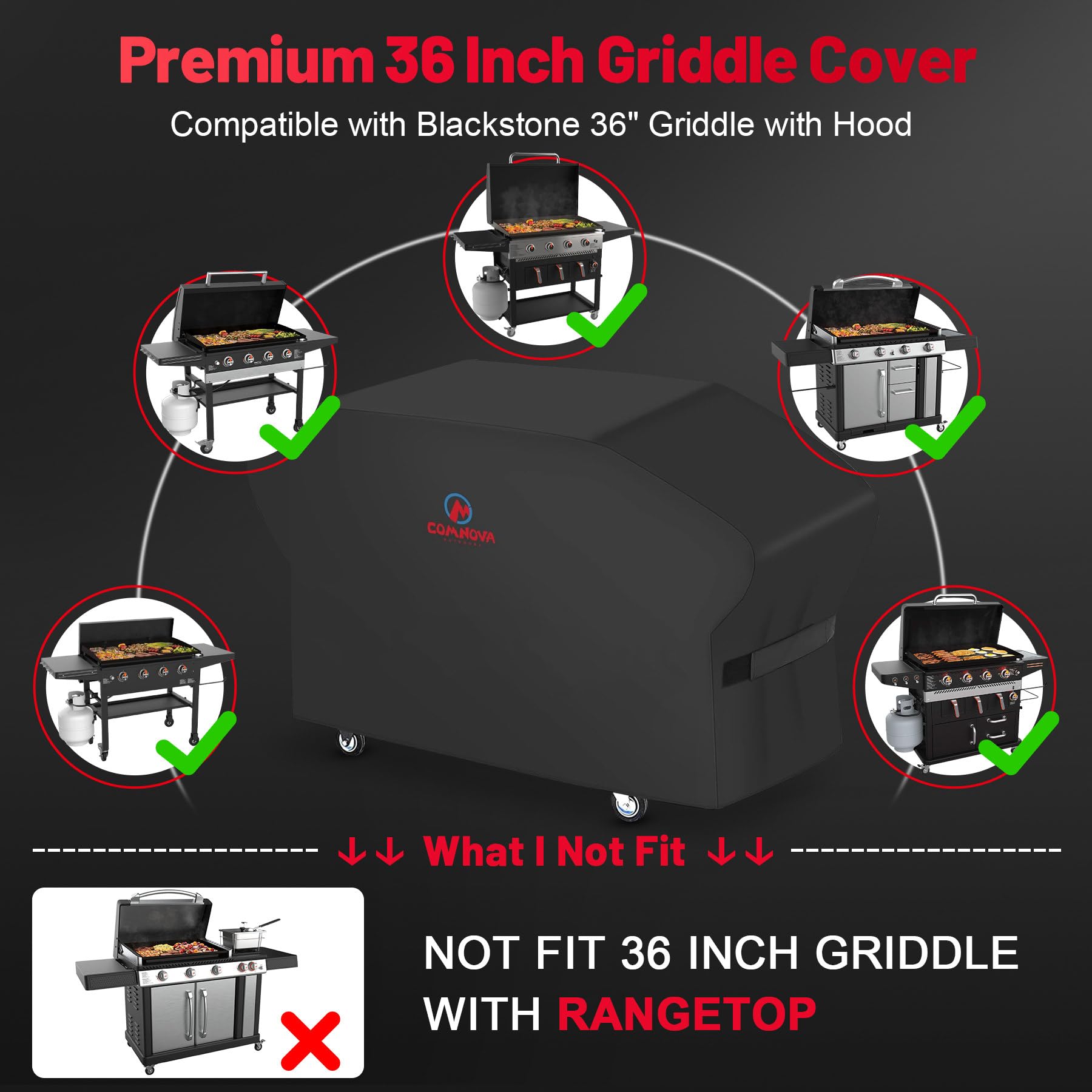 Comnova Outdoors easy-clean surface lets you wipe away grease and dust quickly.