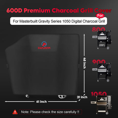 Comnova Outdoors 600D waterproof grill cover keeps your grill dry.