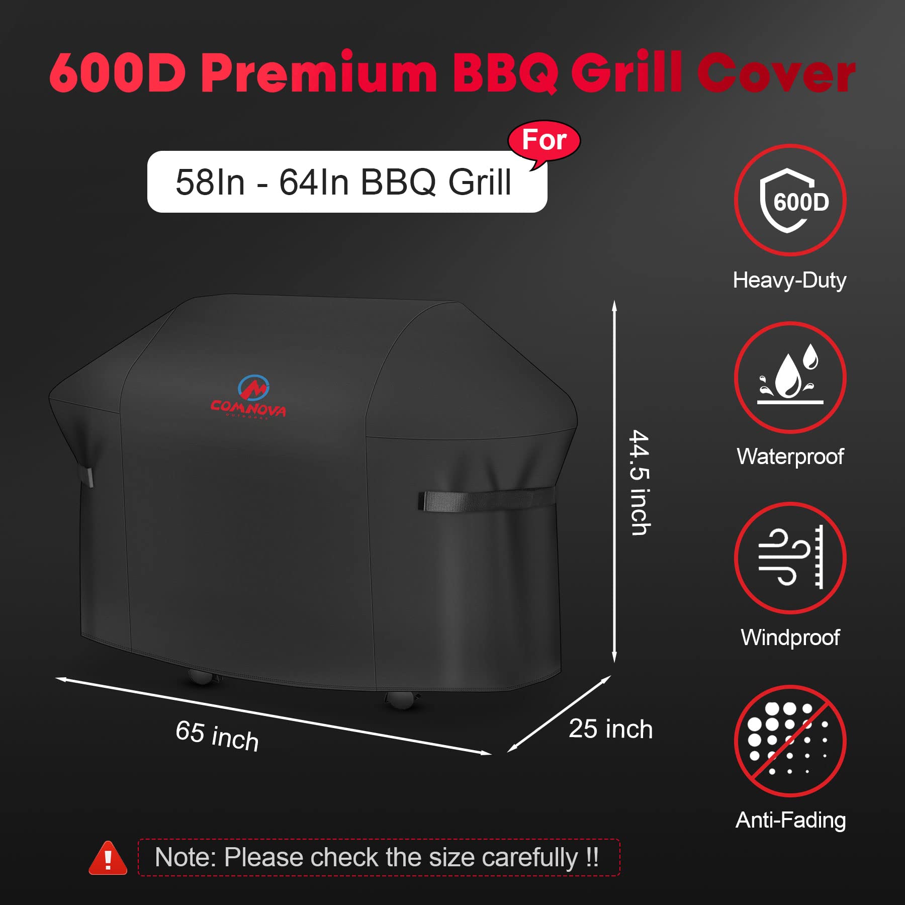 Comnova Outdoors grill cover fits Weber Genesis 400-series grills