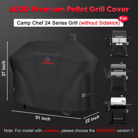 Comnova pellet grill cover for Pro 24 shields the grill from the elements outdoors