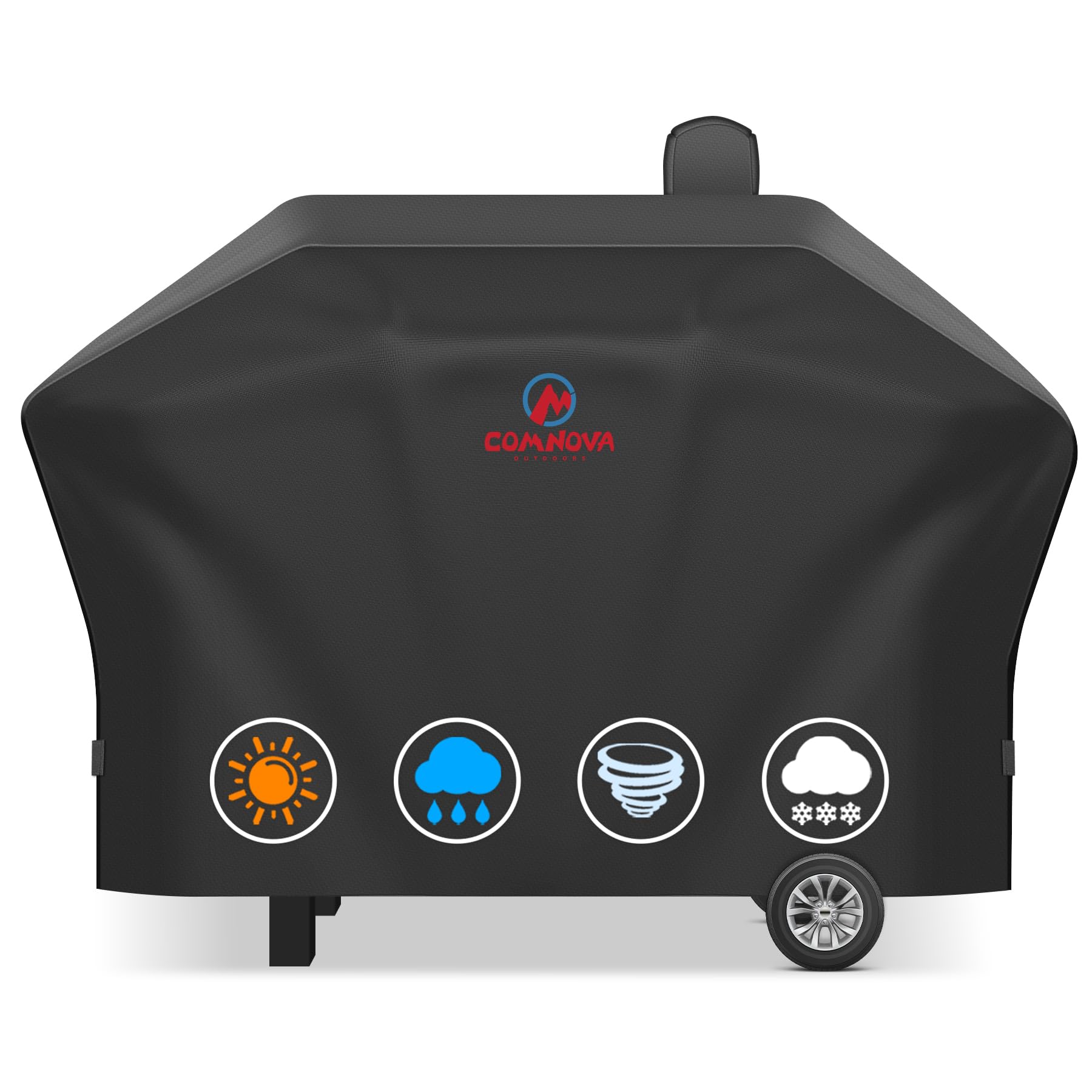 Comnova pellet grill cover for Woodwind 24 keeps rain and sun at bay