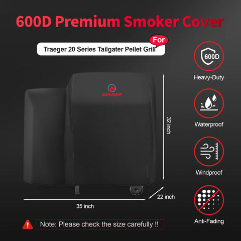 Comnova Tailgater grill cover shields your grill from sun, rain, and dew.