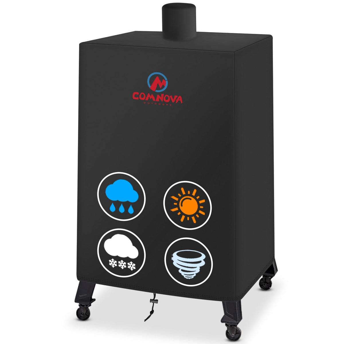 Comnova vertical smoker cover on Pit Boss 73550 protects from rain and sun