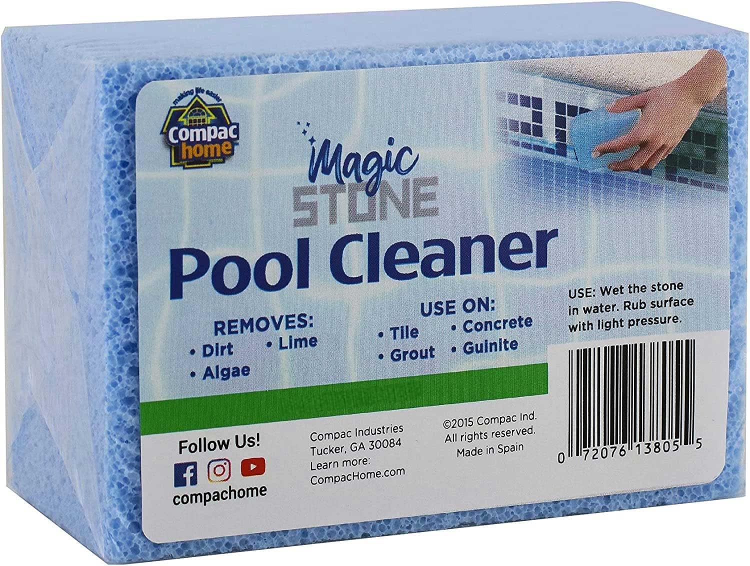 COMPAC Home Magic Stone pool cleaner in action removes dirt from surfaces