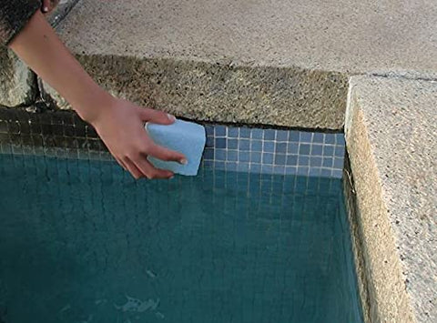 COMPAC Home Magic Stone lime stains on gunite and tile are removed