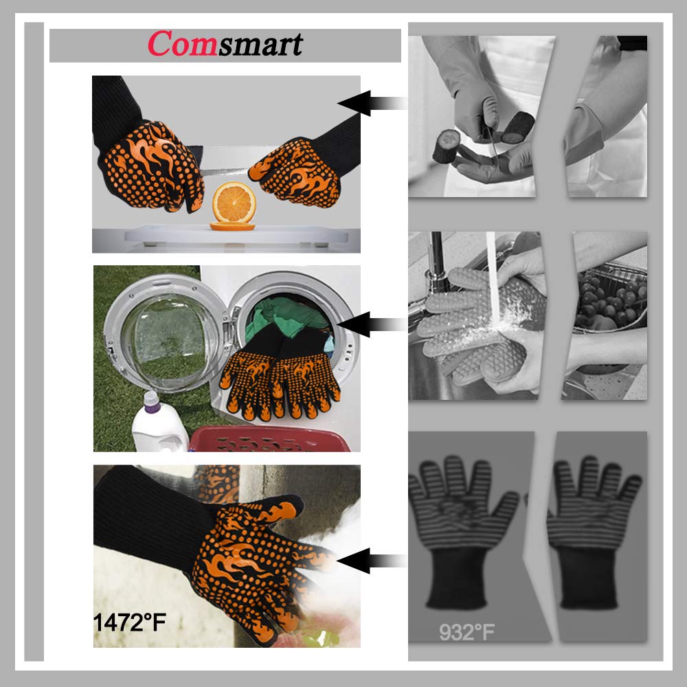 Aramid fiber in Comsmart gloves adds heat and cut resistance for safer kitchen prep.