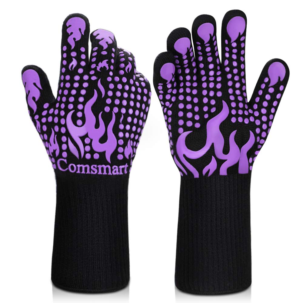 Comsmart BBQ gloves front view showing heat-resistant design for grilling