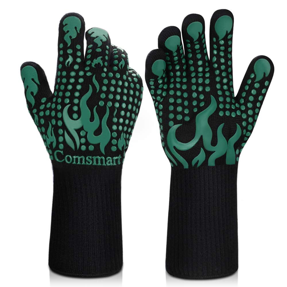 Comsmart BBQ Gloves show heat resistance up to 1472°F for safe grilling.