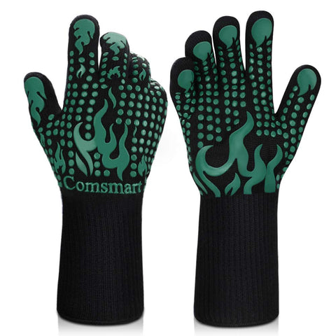 Comsmart BBQ Gloves show heat resistance up to 1472°F for safe grilling.