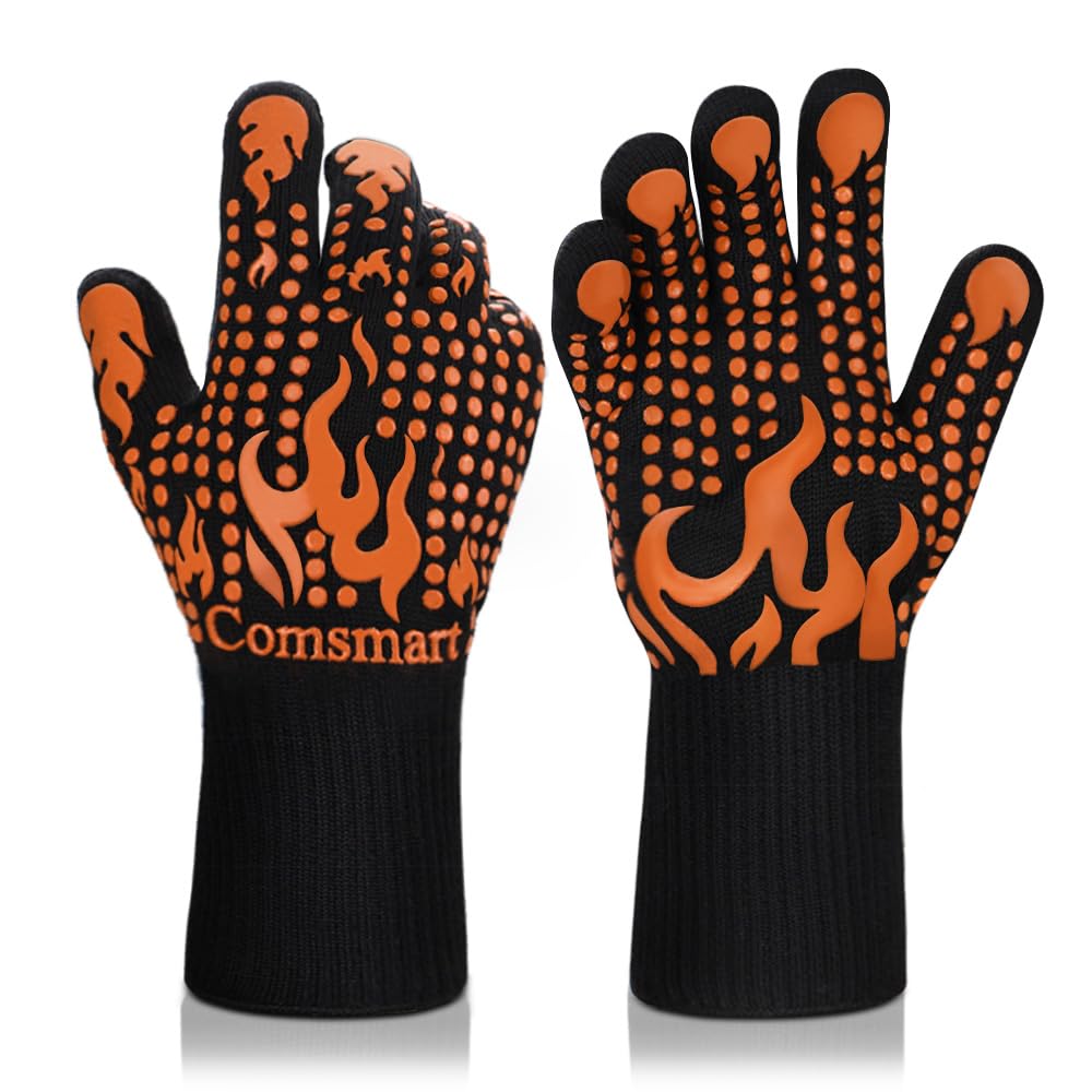 Comsmart BBQ gloves with heat resistance up to 1472°F for grilling