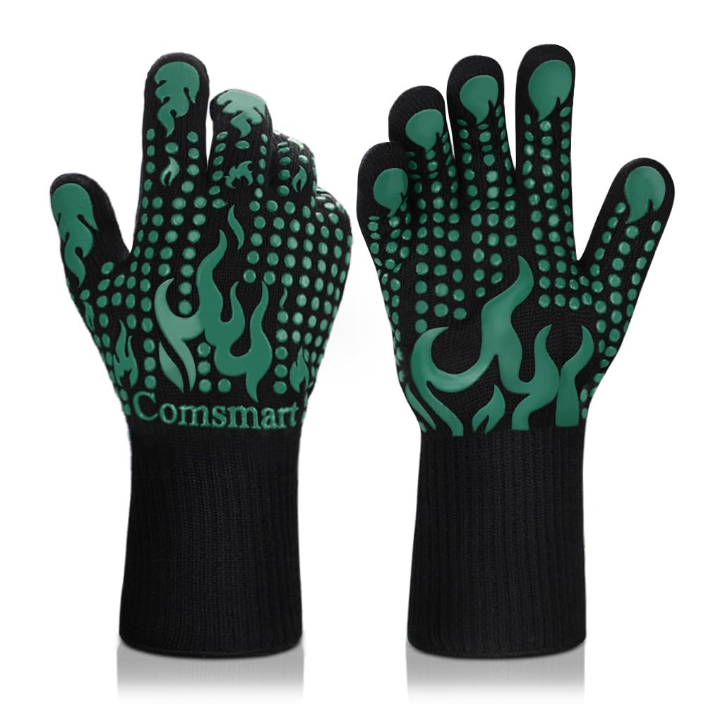 Comsmart BBQ gloves demonstrate heat resistance up to 1472°F for safe high-temp handling.