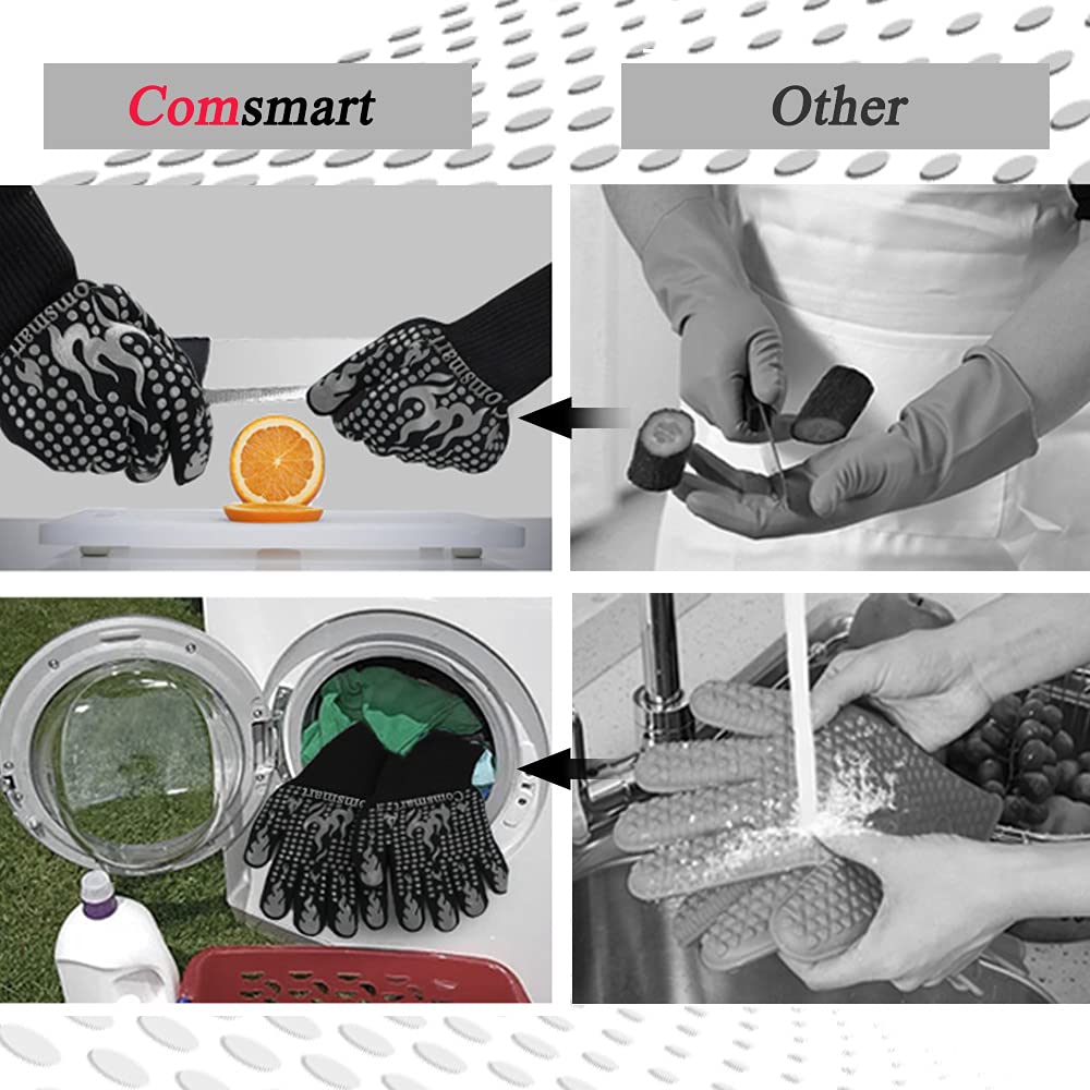 Loop on Comsmart gloves for easy hanging storage after cooking.