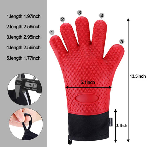 Comsmart gloves have a non-slip heart pattern to secure utensils during cooking.