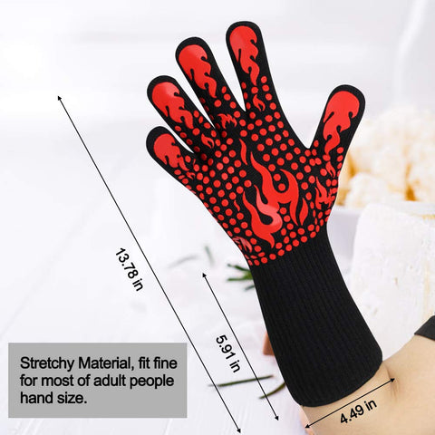 Comsmart bbq gloves with non-slip silicone grip for secure hot-pots.
