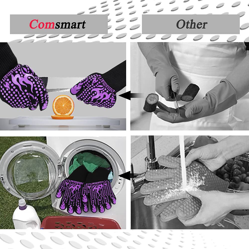 Soft lining of Comsmart BBQ gloves ensures comfortable kitchen use.