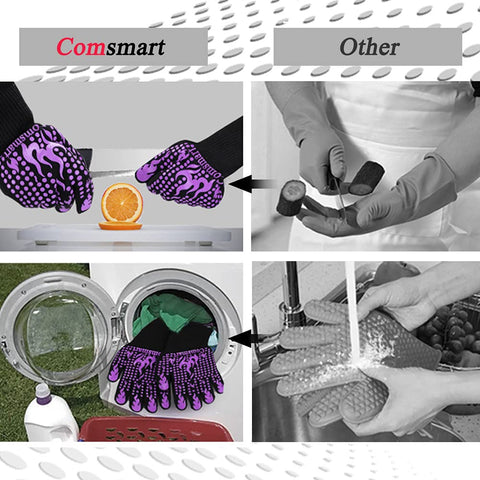 Soft lining of Comsmart BBQ gloves ensures comfortable kitchen use.