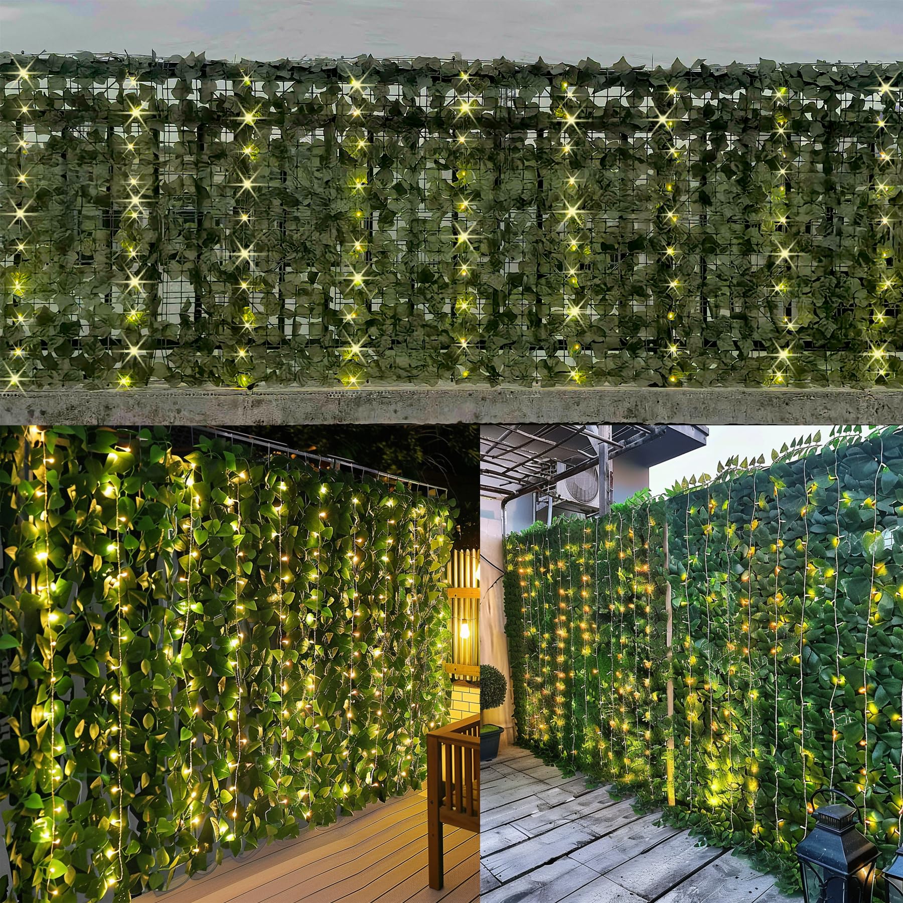 Comtelek artificial ivy fence panels transform fences, trellises, or walls effortlessly.