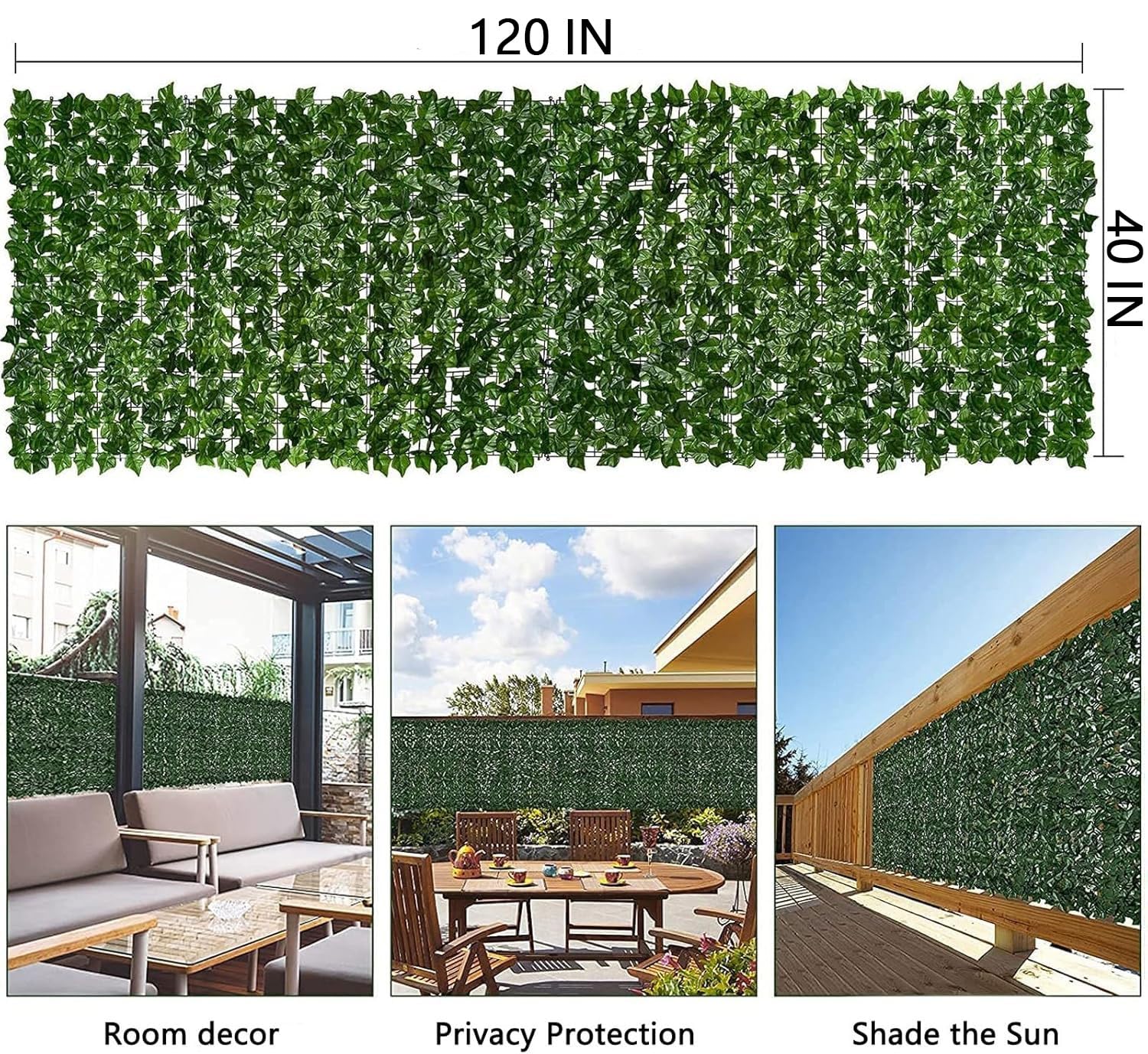 Comtelek artificial ivy wall panel 12-piece set adds privacy and greenery to outdoor spaces