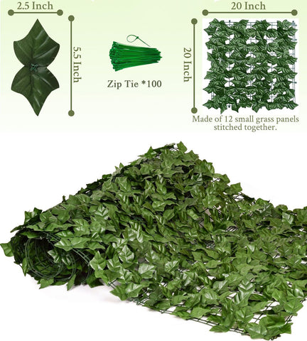 Comtelek faux ivy leaves decorative privacy screen for gardens and patios