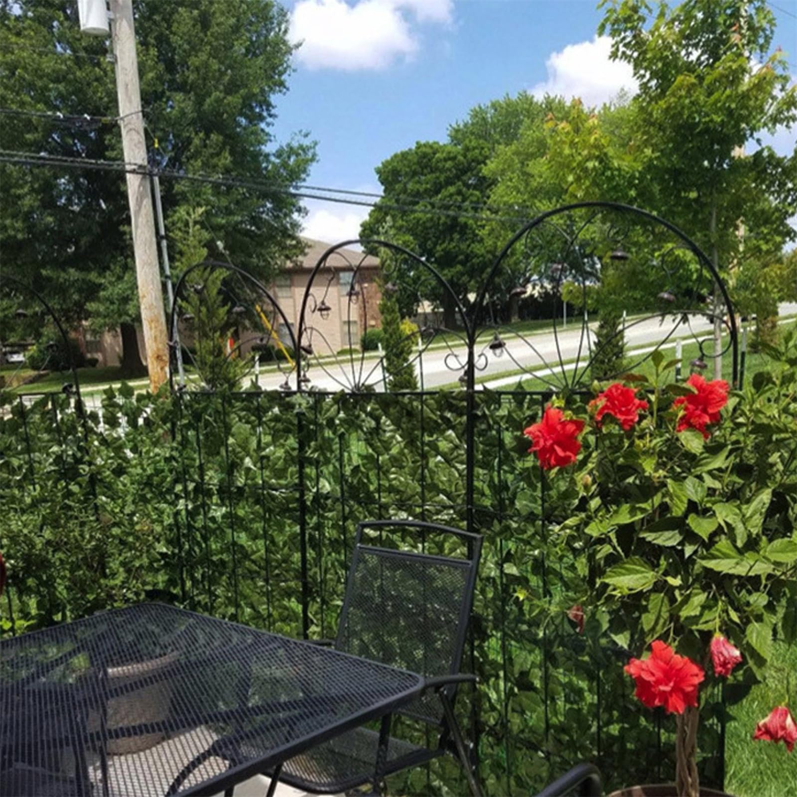 Comtelek greenery wall outdoor decor ivy enhances fences with evergreen styling