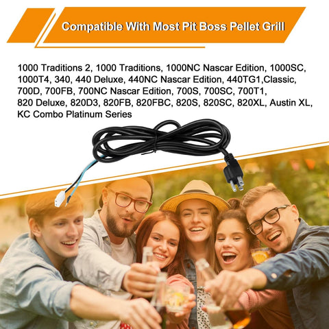 COMVIEE durable PVC power cord withstands outdoor grilling conditions.