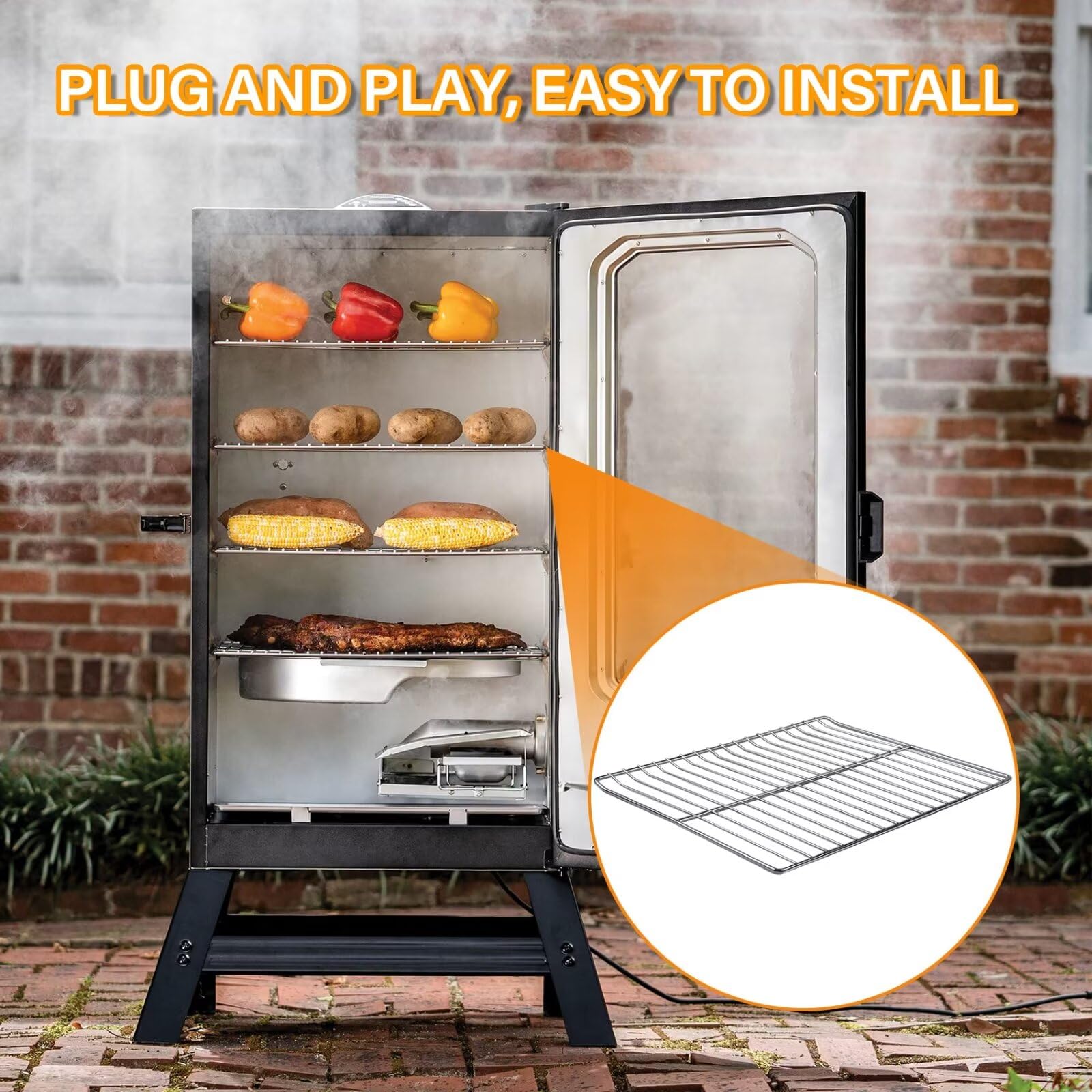 COMVIEE easy-install smoker grate saves time during setup and maintenance