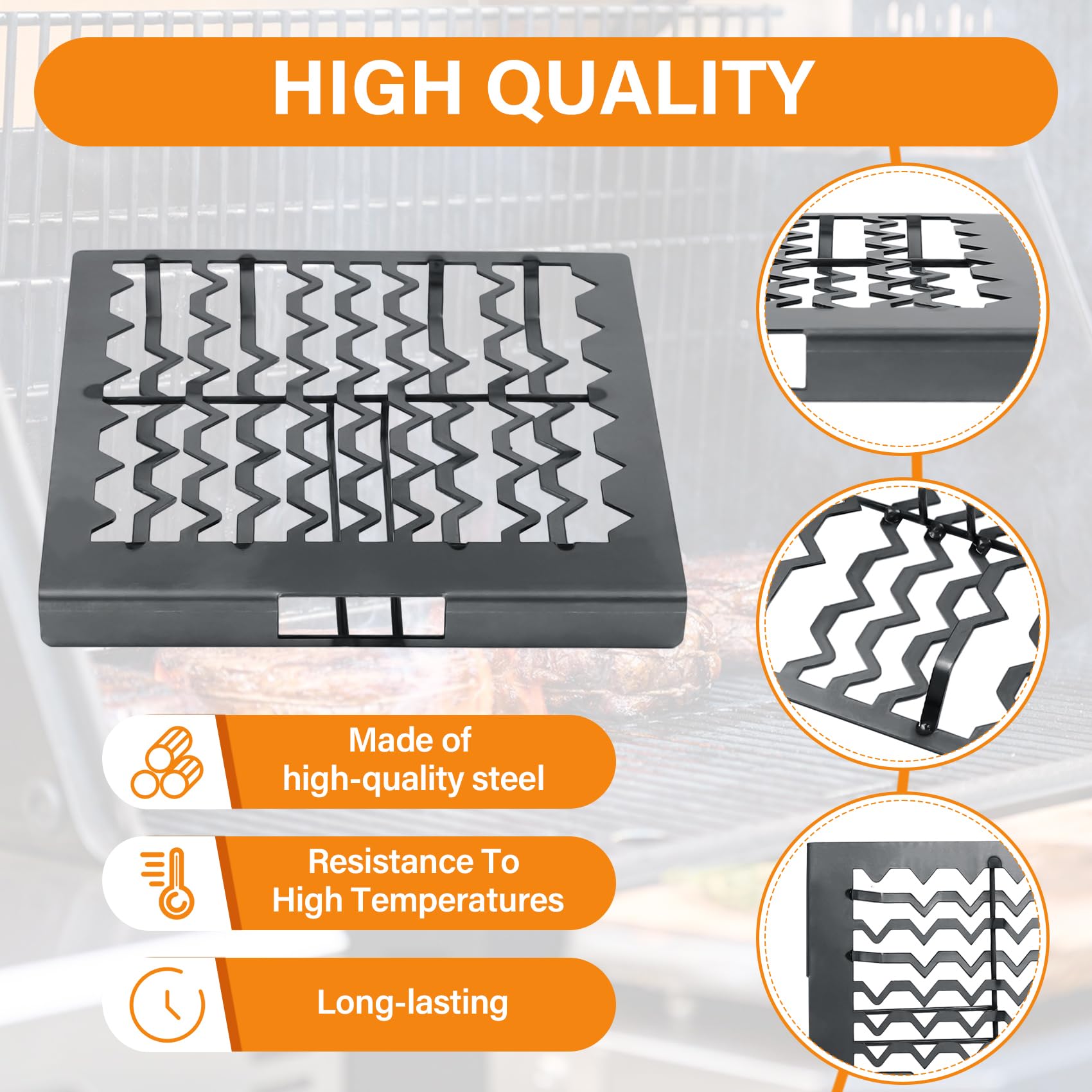 COMVIEE easy-installation charcoal grate – tool-free, quick replacement.