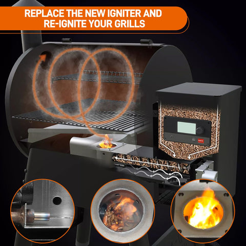 COMVIEE fire-pot ignition area shown for safe, efficient pellet-to-fire transfer.