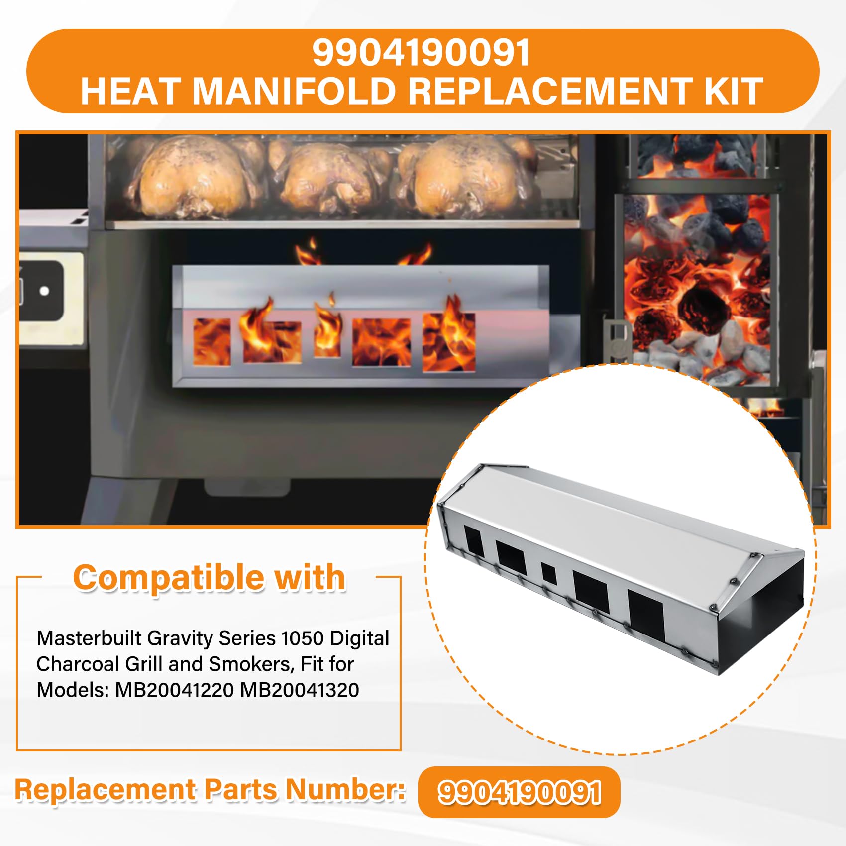 Sturdy steel construction highlights durability during long grilling sessions.