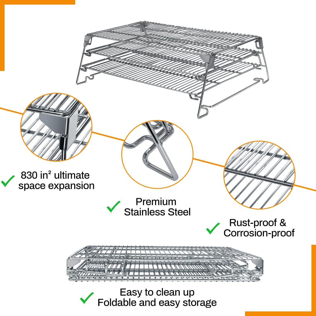 Dishwasher-safe rack simplifies cleanup between grilling sessions.