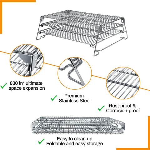 Dishwasher-safe rack simplifies cleanup between grilling sessions.