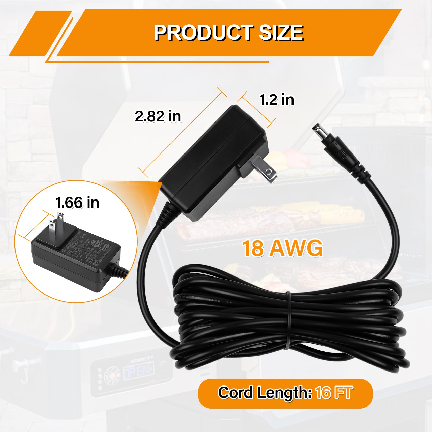 COMVIEE UL-listed power adapter for Masterbuilt Gravity Series reliability.