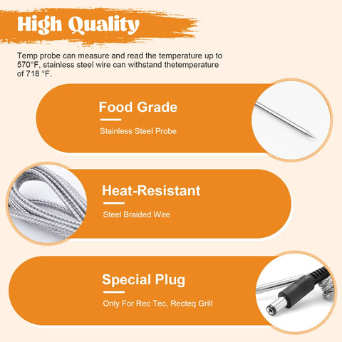COMVIEE meat probes read up to 1000°F for hot grilling sessions.