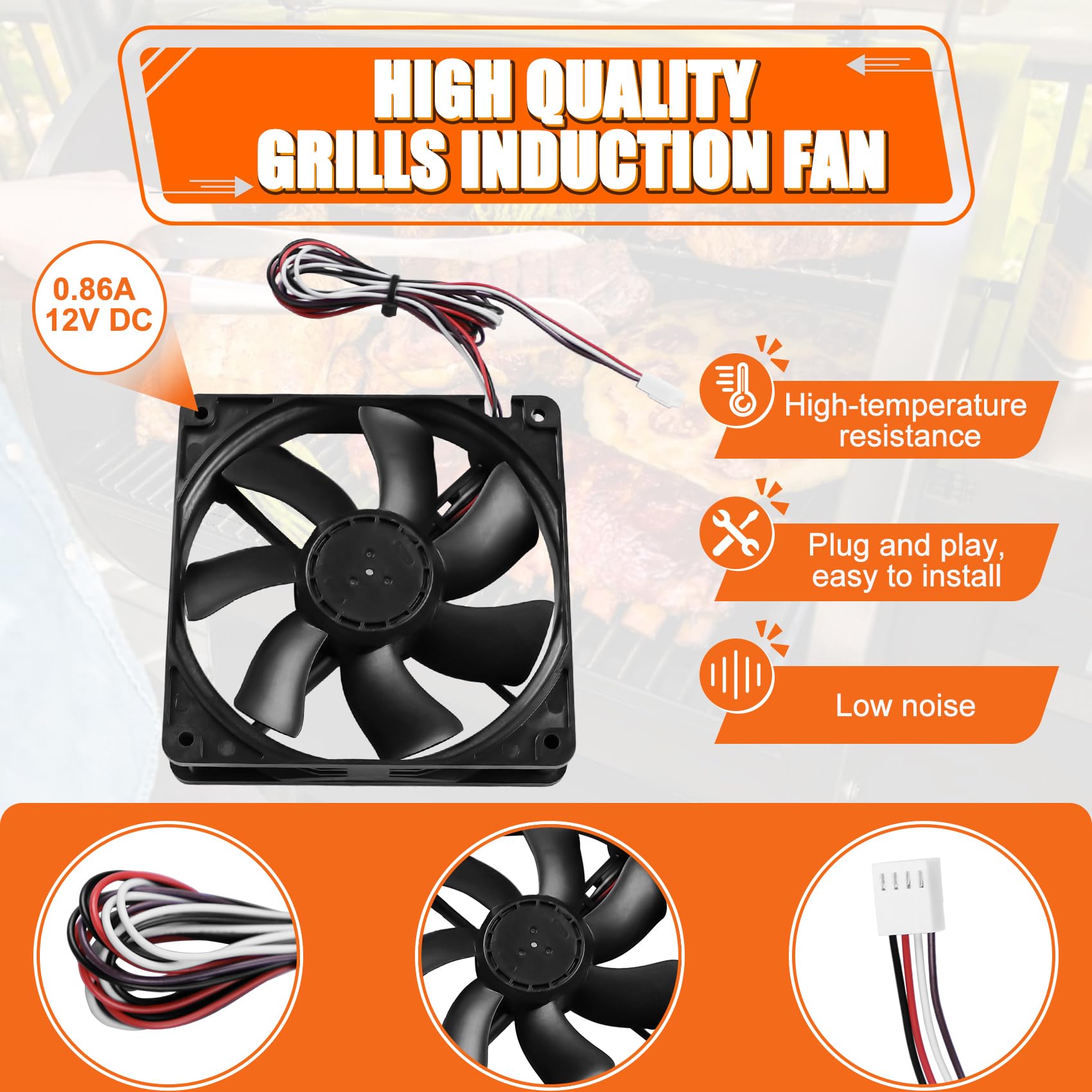 COMVIEE pellet grill induction fan installation demonstration for DIY swap