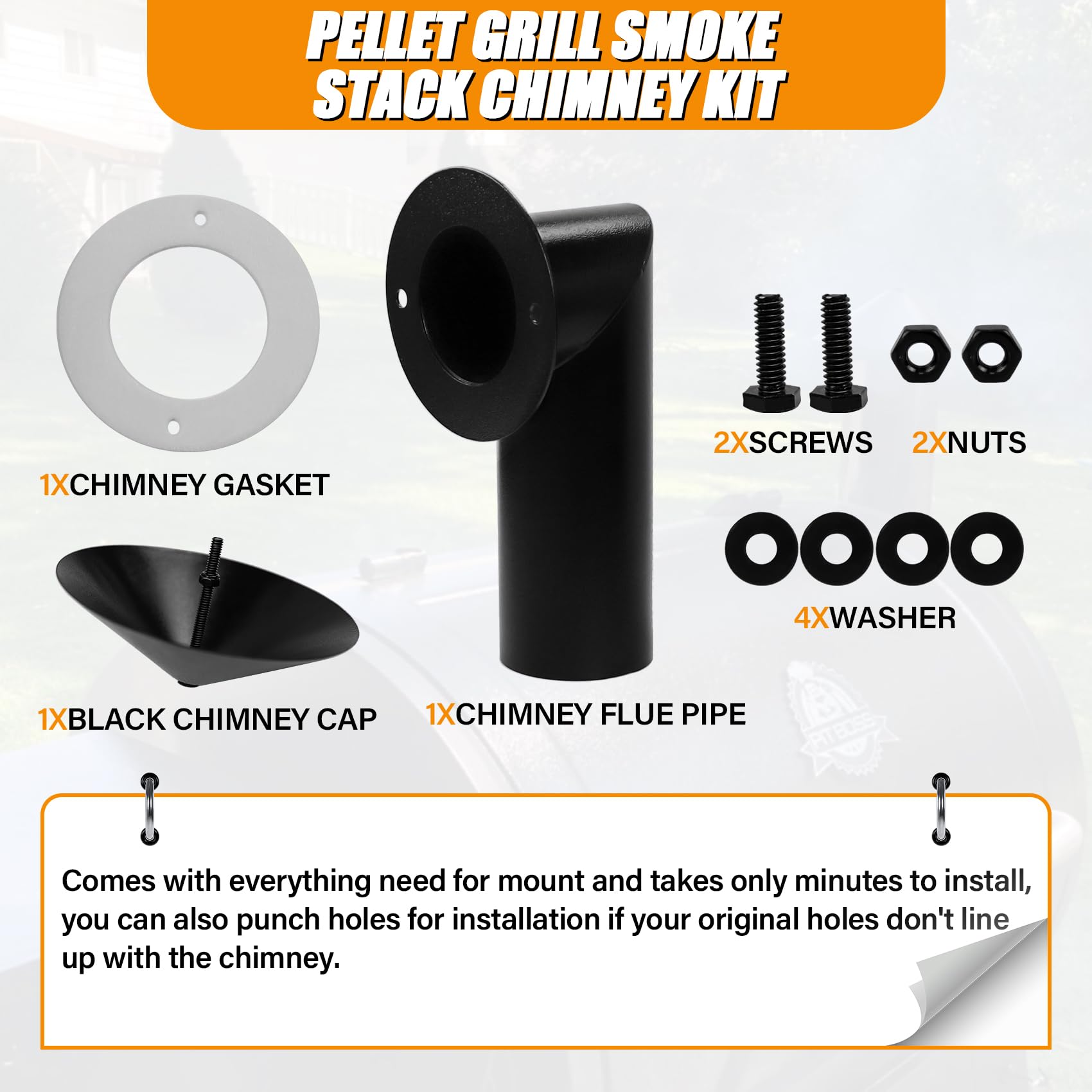 COMVIEE chimney kit installed on a pellet grill delivers better airflow and consistent temps.